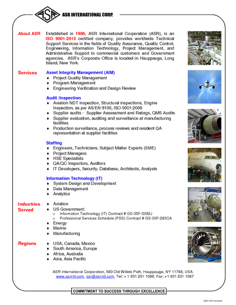 ASR Aviation Support Services Brochure