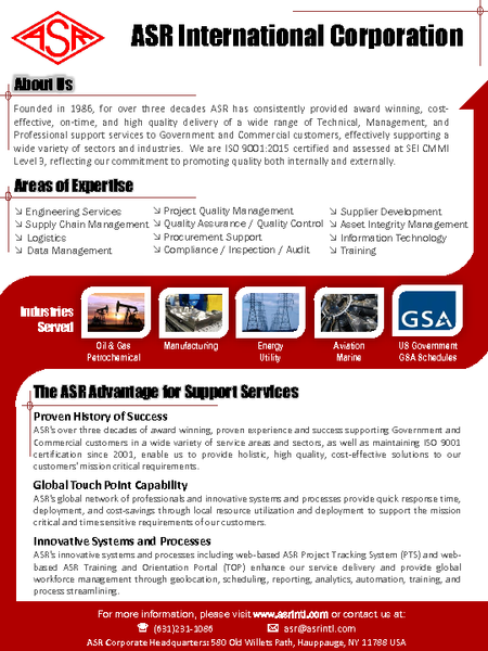ASR Services Overview